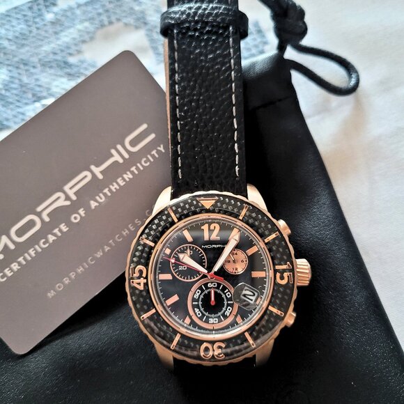 Morphic M51 Series Chronograph Leather Men's Watch - Picture 4 of 7